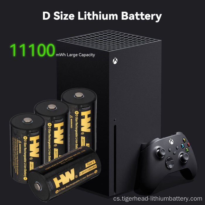 2PCS 1,5VD 11100mWh USB-C dobíjecí lithiová baterie
